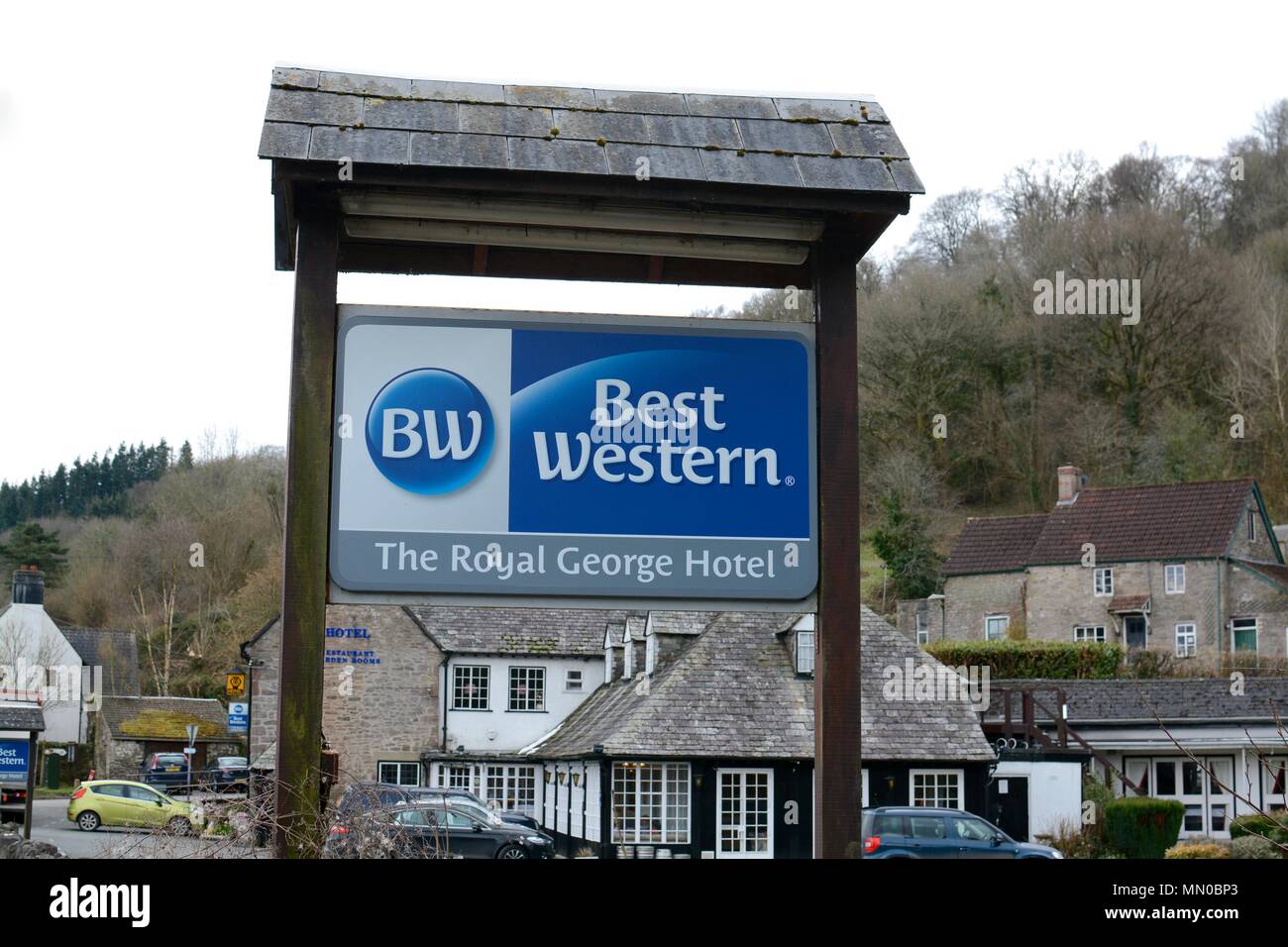 The royal George hotel in the village of Tintern, Wye Valley, Monmouthshire, UK Stock Photo