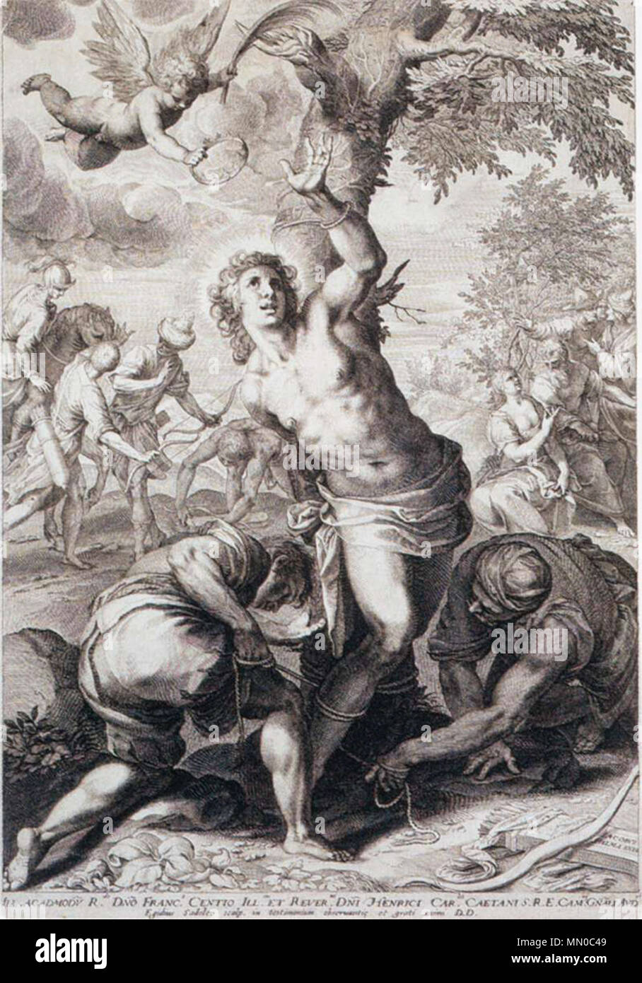English: The Martyrdom of St Sebastian . circa 1595. Aegidius Sadeler