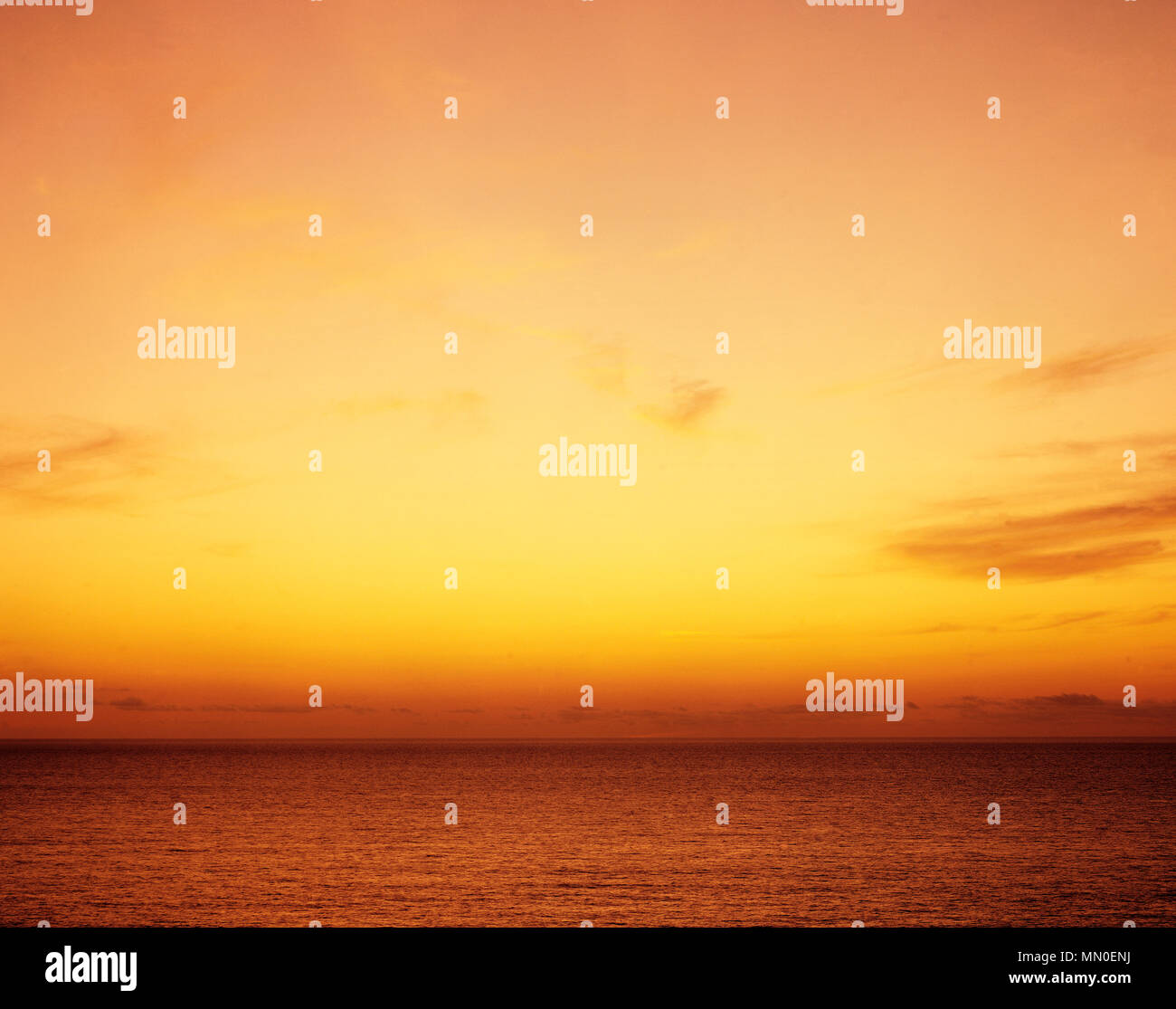 Dawn over the Atlantic Ocean. Stock Photo