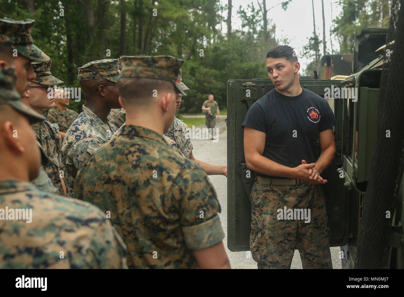 U.S. Marine Corps Cpl. Matthew Applewhite, an instructor at the Motor ...
