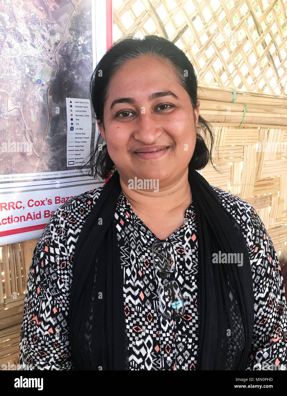 Embargoed to 0001 Monday May 14 Women's rights and protection coordinator at ActionAid Shahanoor&Ecirc;Akter&Ecirc;Chowdhury at a refugee camp in Cox's Bazar, southern Bangladesh. Stock Photo