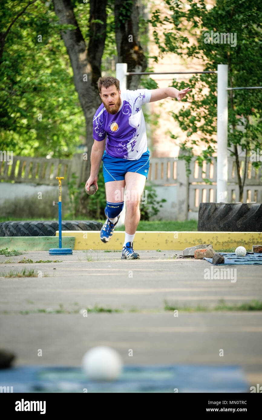 MOSCOW, RUSSIA - MAY 12, 2018: Russian tournament Day Running of Bocce volo Stock Photo