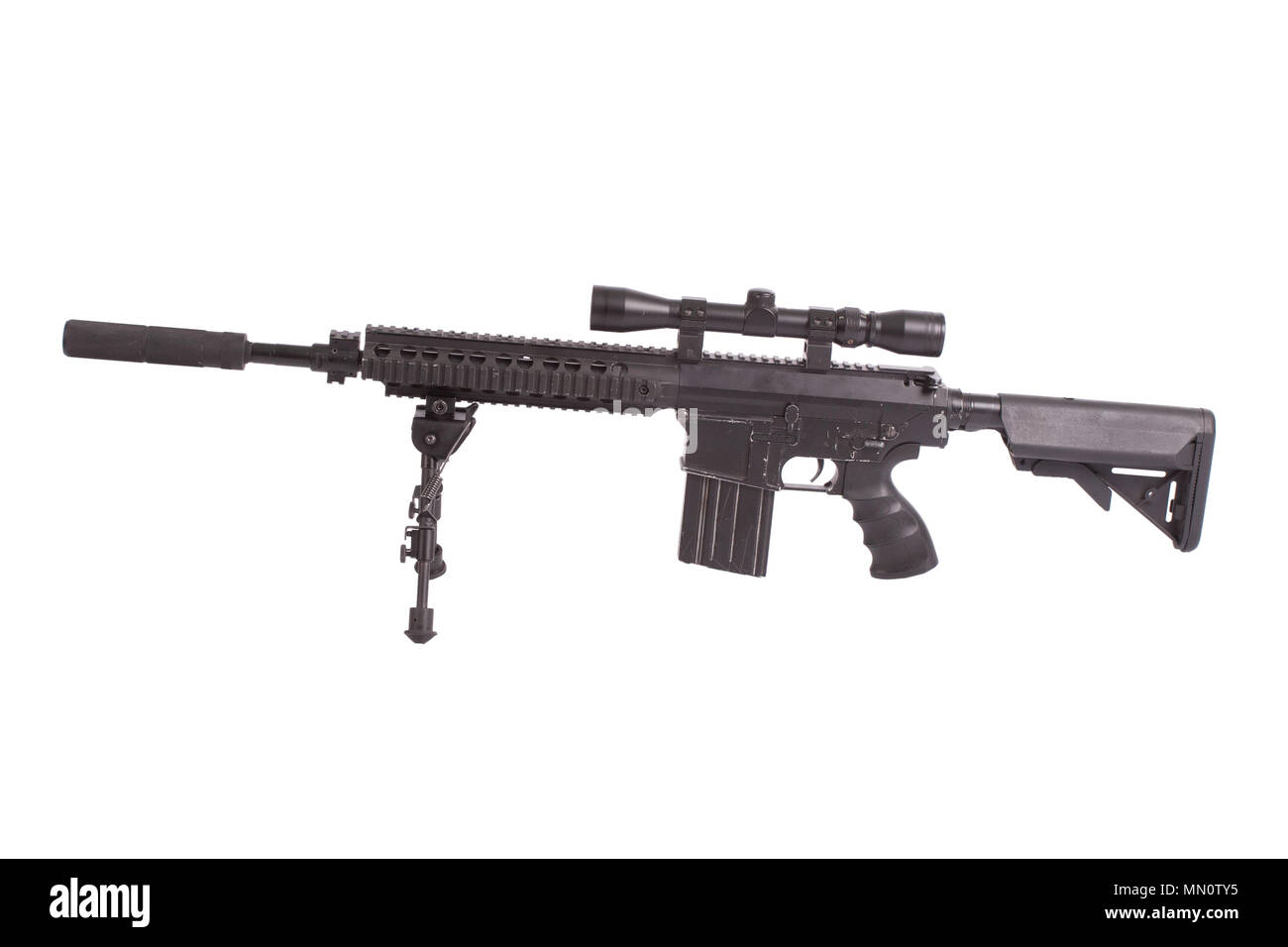 sniper rifle with bipod isolated on a white background Stock Photo - Alamy