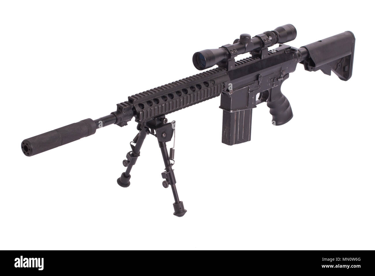 sniper rifle with bipod isolated on a white background Stock Photo - Alamy