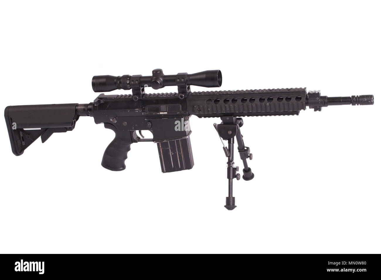 sniper rifle with bipod isolated on a white background Stock Photo - Alamy
