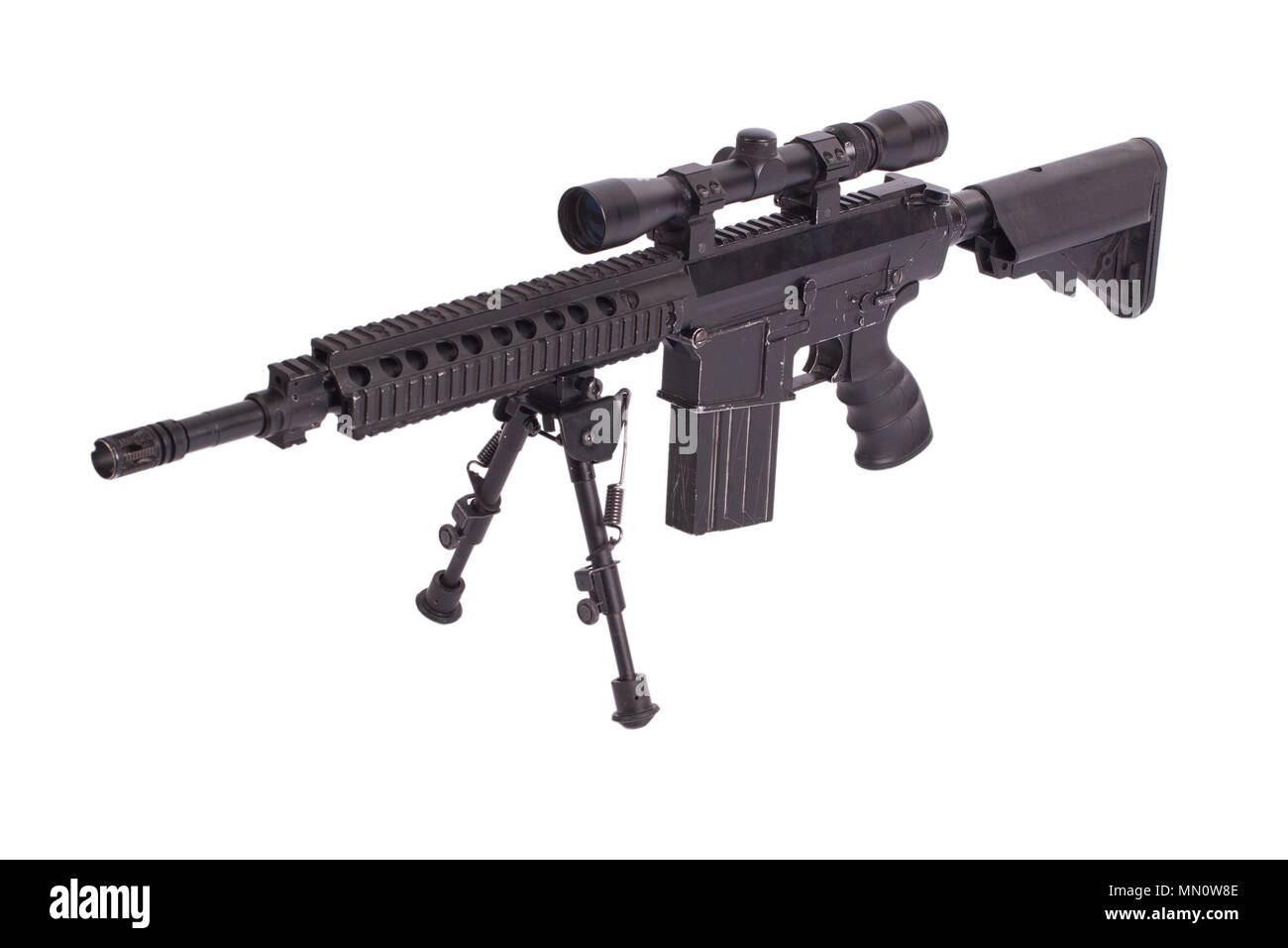 sniper rifle with bipod isolated on a white background Stock Photo - Alamy