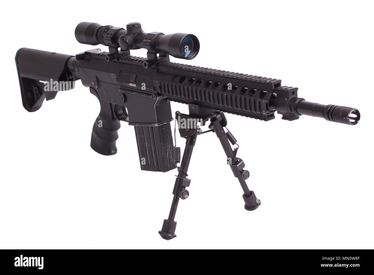 sniper rifle with bipod isolated on a white background Stock Photo - Alamy