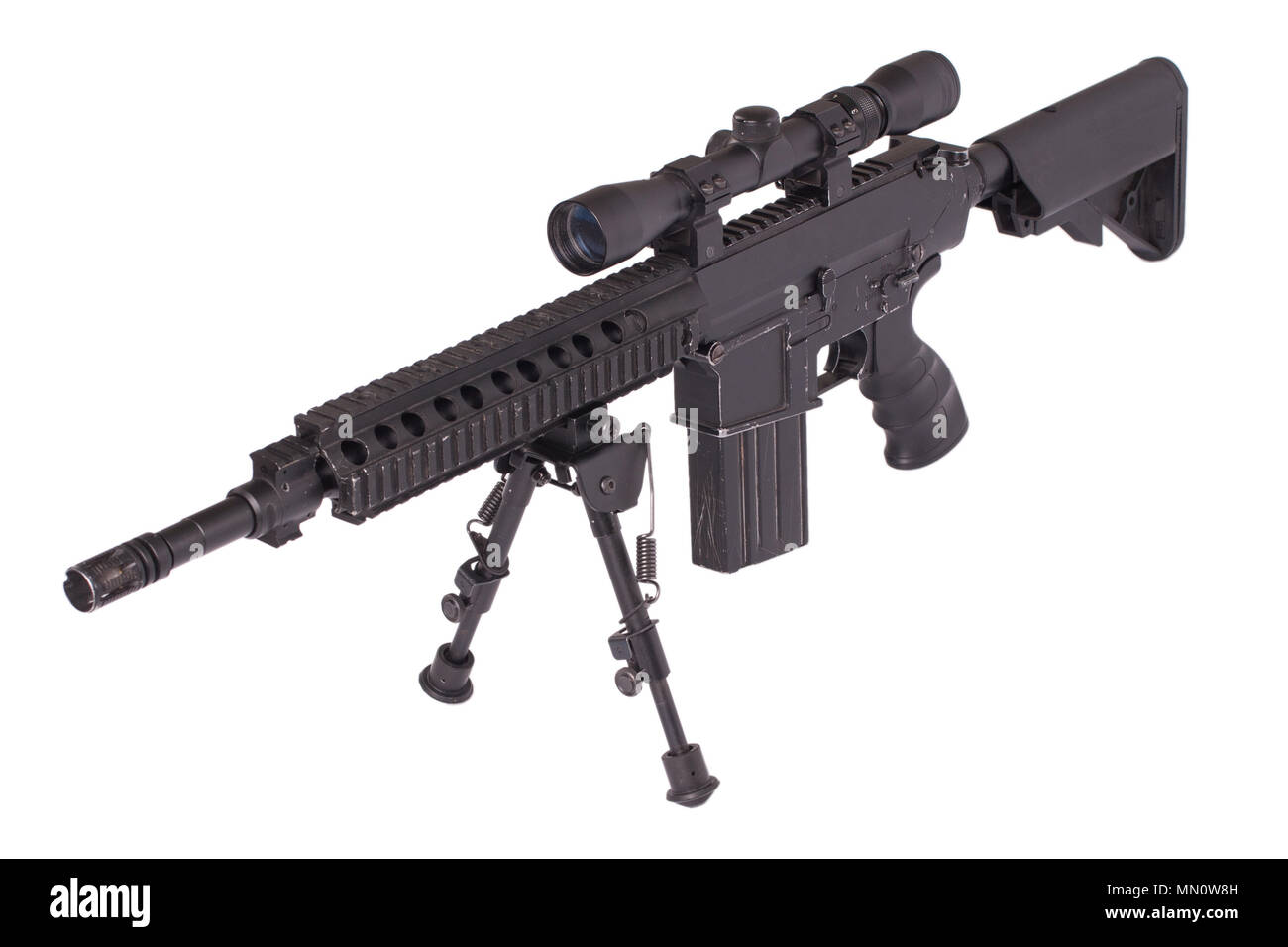 sniper rifle with bipod isolated on a white background Stock Photo - Alamy