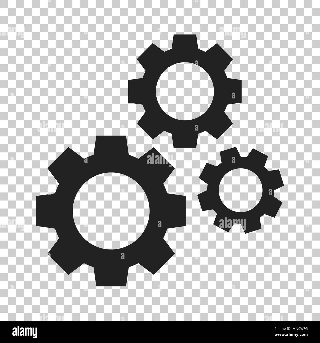 Gear vector icon in flat style. Cog wheel illustration on isolated ...