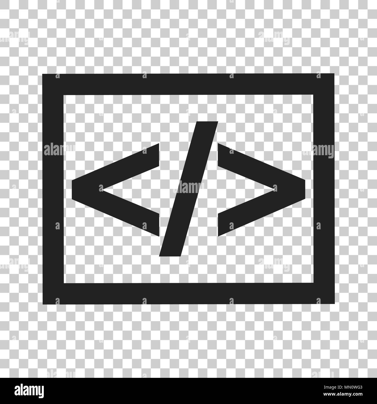 Open source business vector icon in flat style. Api programming illustration on isolated transparent background. Programmer technology concept. Stock Vector