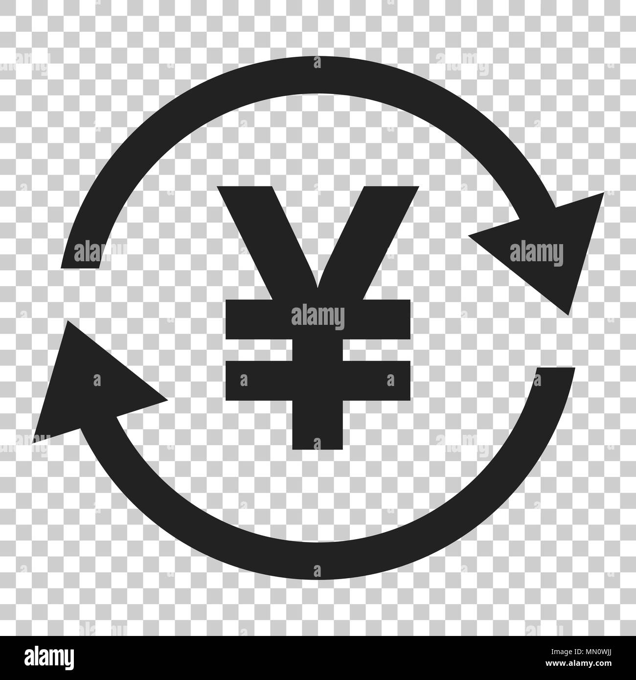 Yen, yuan money currency vector icon in flat style. Yen coin symbol ...