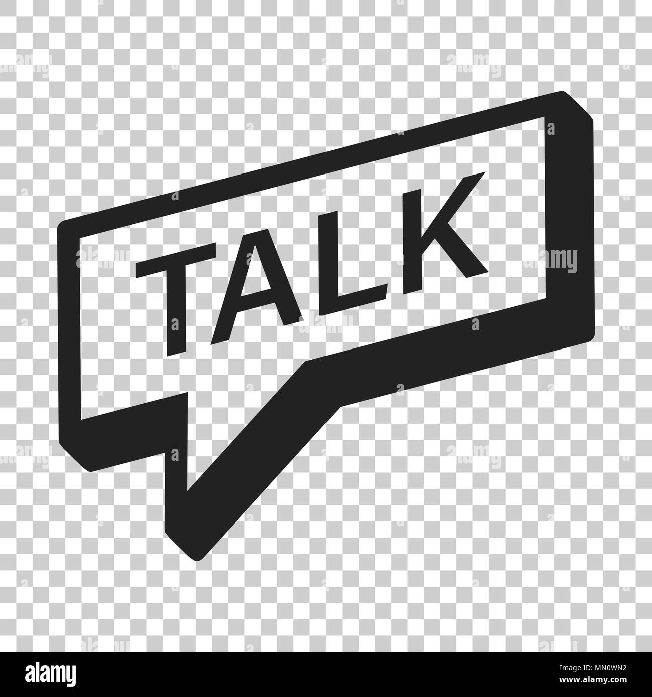 Talk Logo Icon In Flat Style Speech Bubble Illustration On