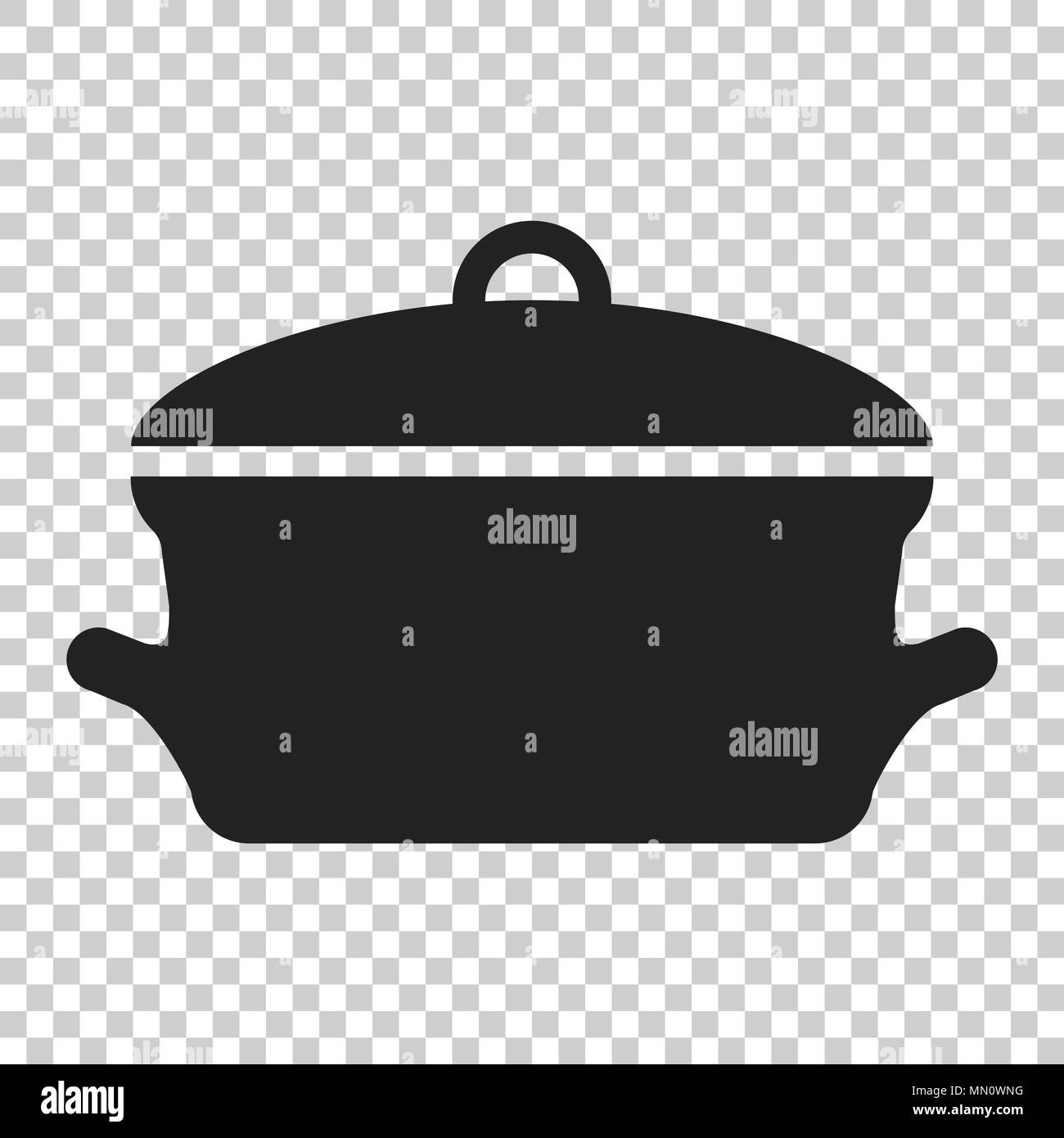 Cooking Pan Icon In Flat Style Kitchen Pot Illustration On