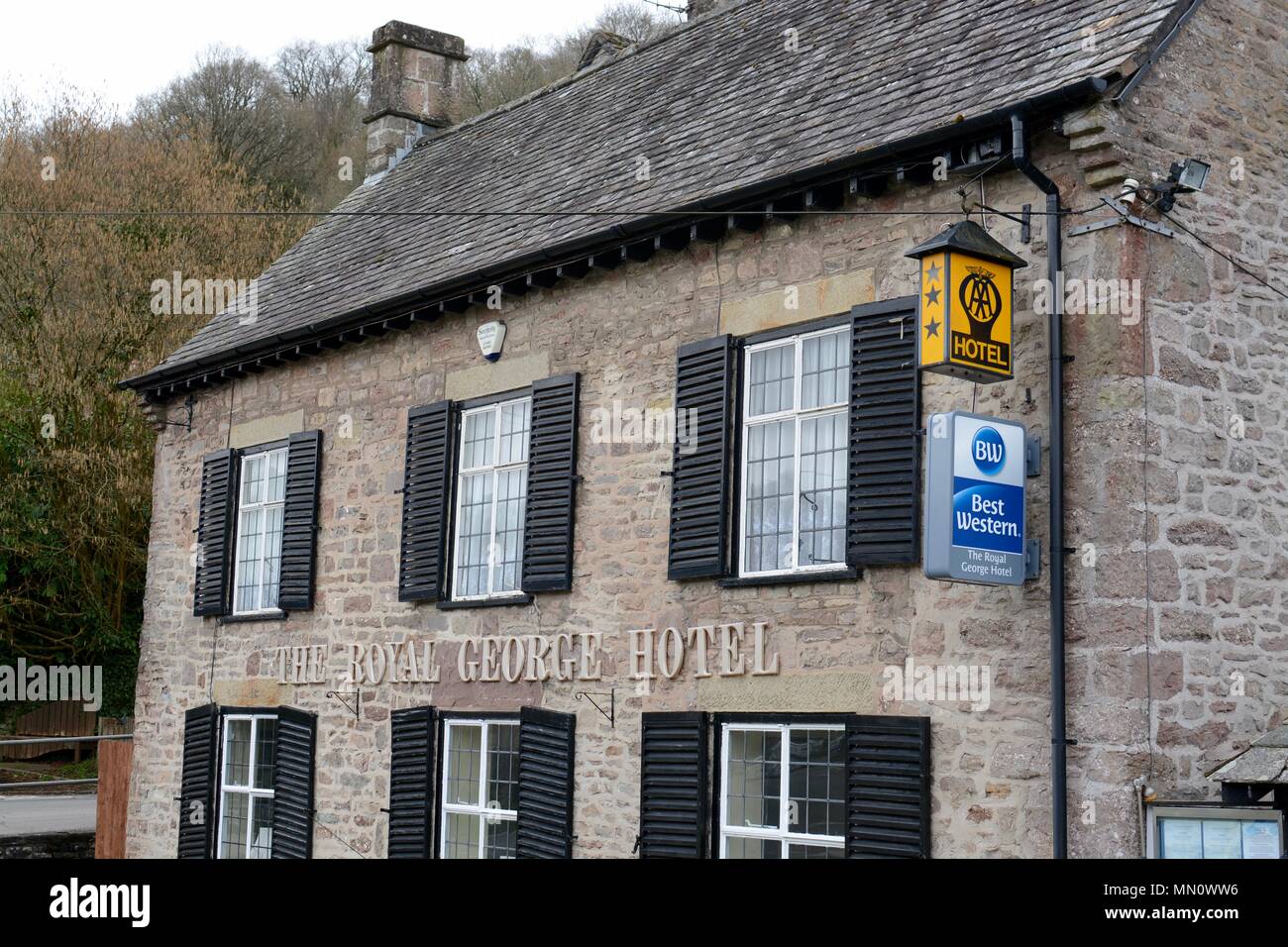 The royal George hotel in the village of Tintern, Wye Valley, Monmouthshire, UK Stock Photo