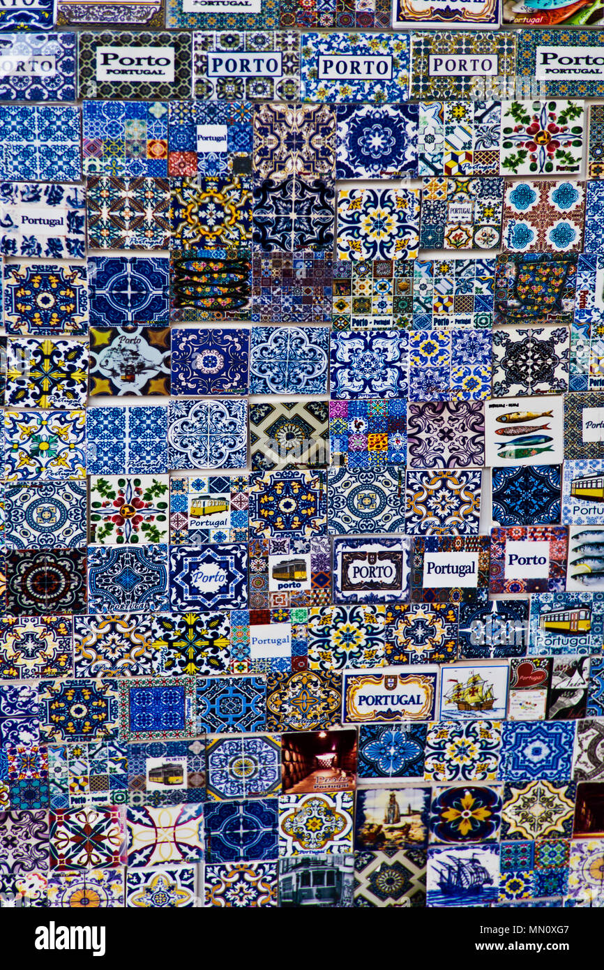 A shop in Porto selling decorative tiles Stock Photo
