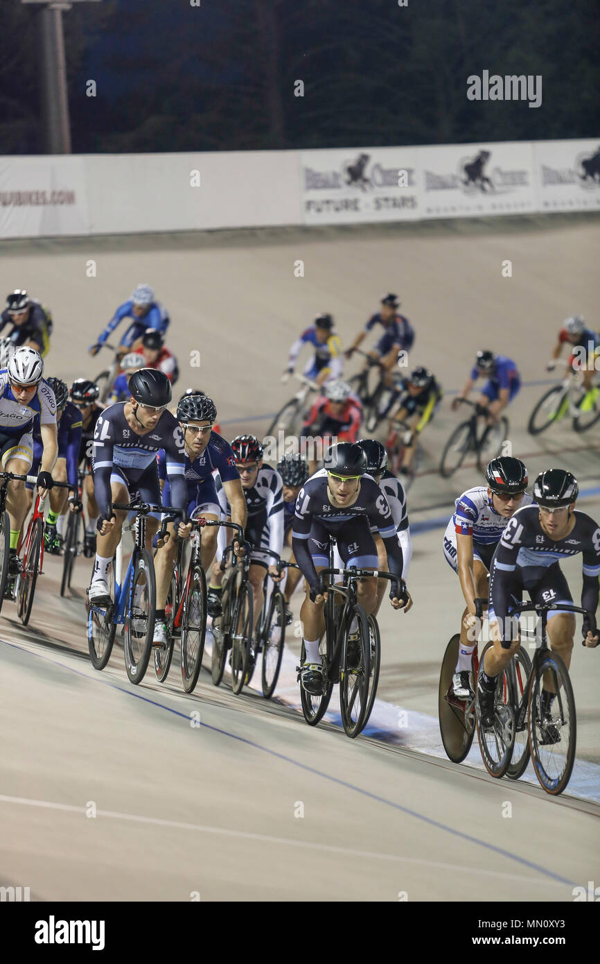 Bicycle track racers in action, T-Town Stock Photo