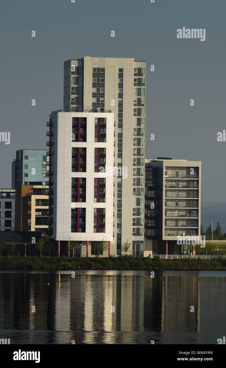 Modern apartments overlooking Cardiff Bay. New homes were part of the