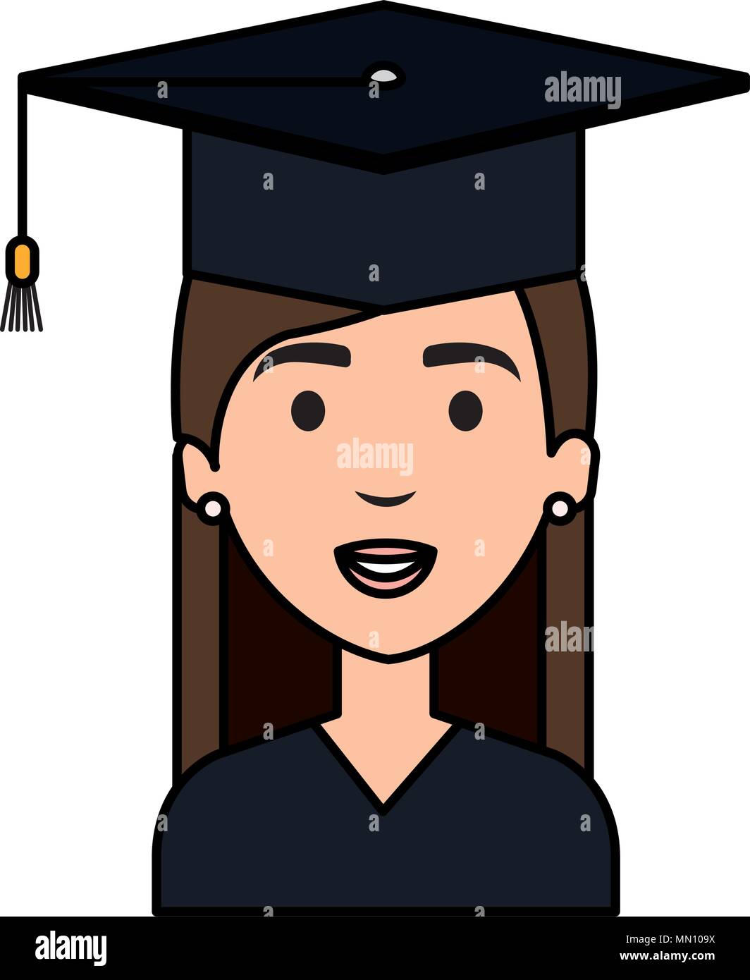 woman student graduating with uniform Stock Vector Image & Art - Alamy