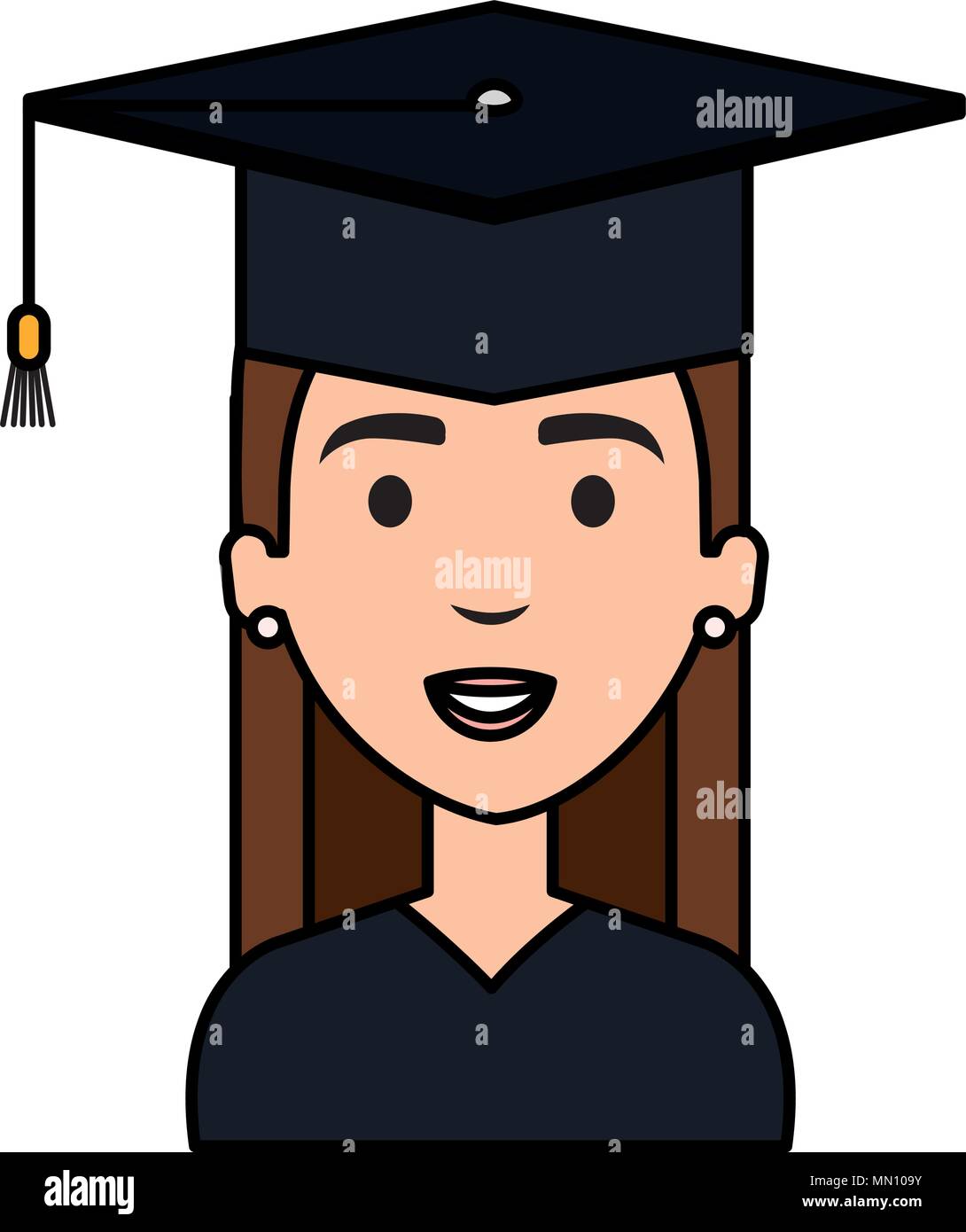 woman student graduating with uniform Stock Vector Image & Art - Alamy