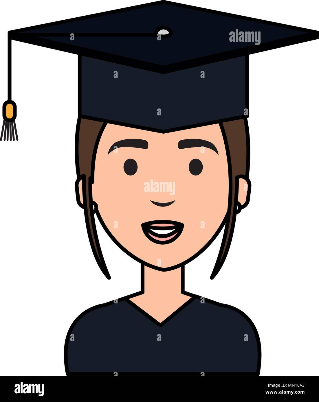 woman student graduating with uniform Stock Vector Image & Art - Alamy