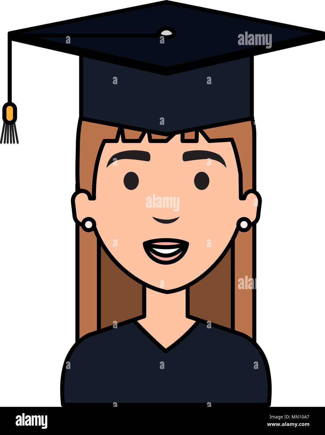 woman student graduating with uniform Stock Vector Image & Art - Alamy