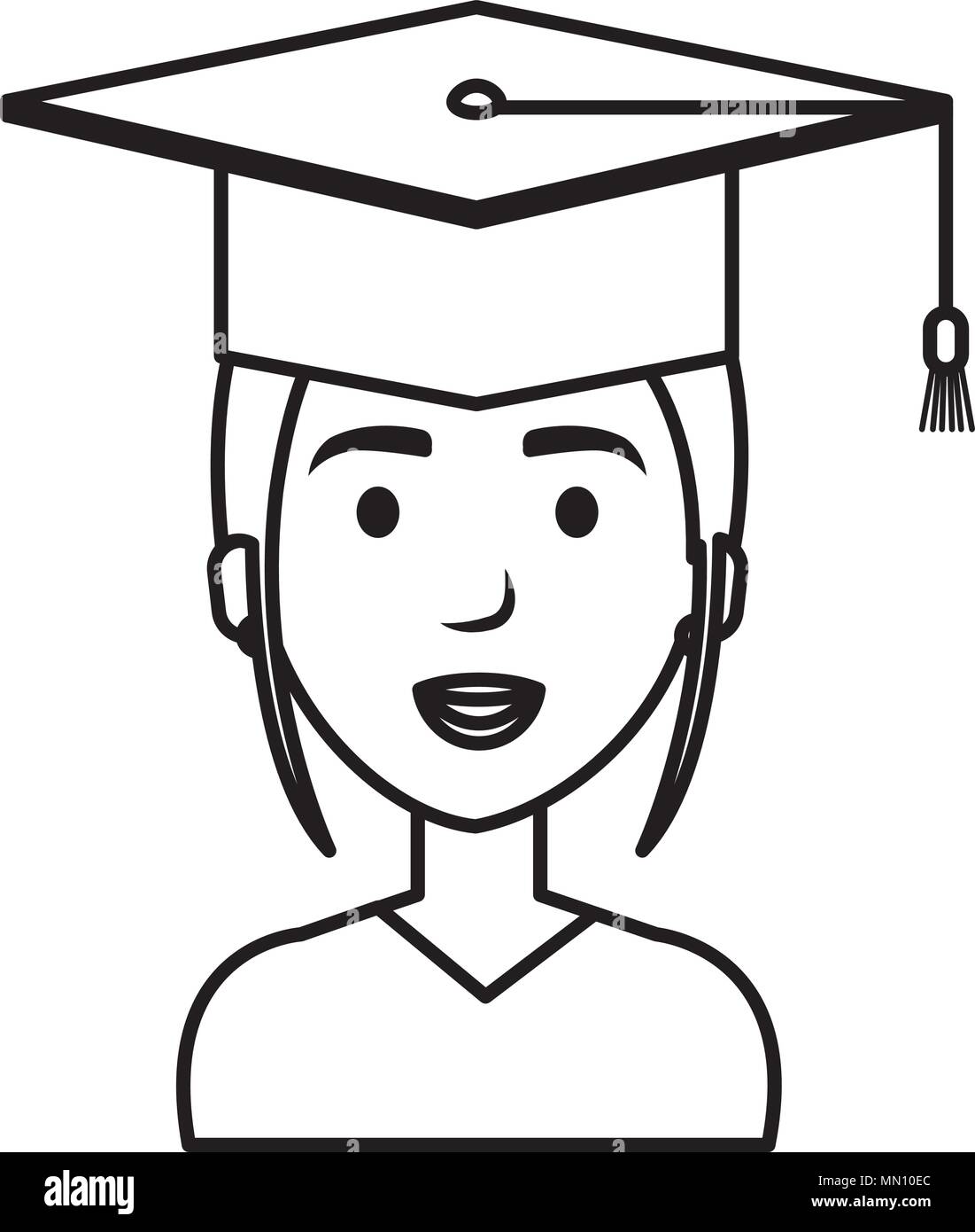 woman student graduating with uniform Stock Vector Image & Art - Alamy