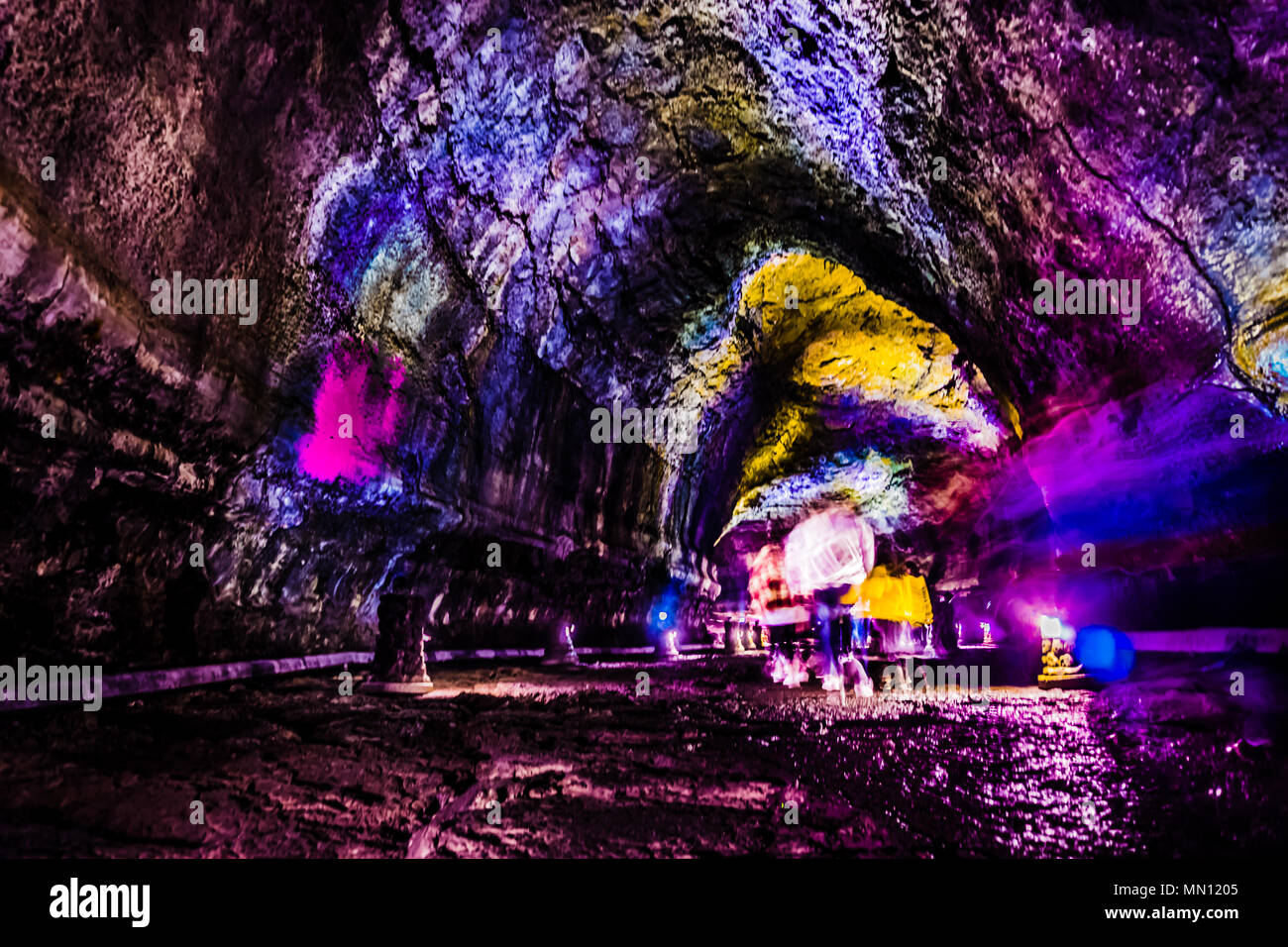 The Manjanggul Lava Tube is located in Gimnyeong-ri, Gujwaeup, Jeju City.  It is a UNESCO world heritage site Stock Photo - Alamy