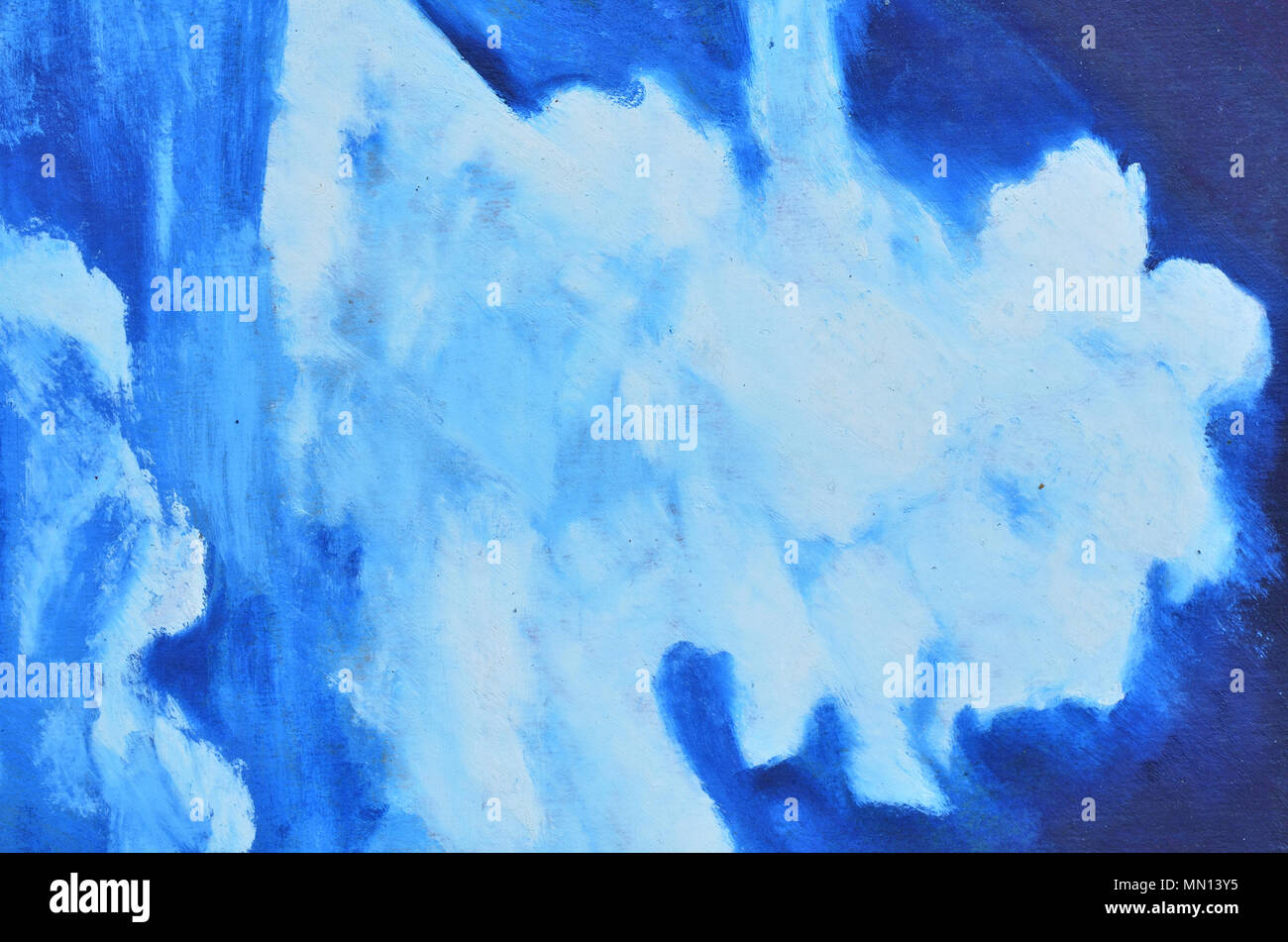 The strokes of a white watercolor paint on a blue paint on a canvas.  Background, texture, wallpaper Stock Photo - Alamy
