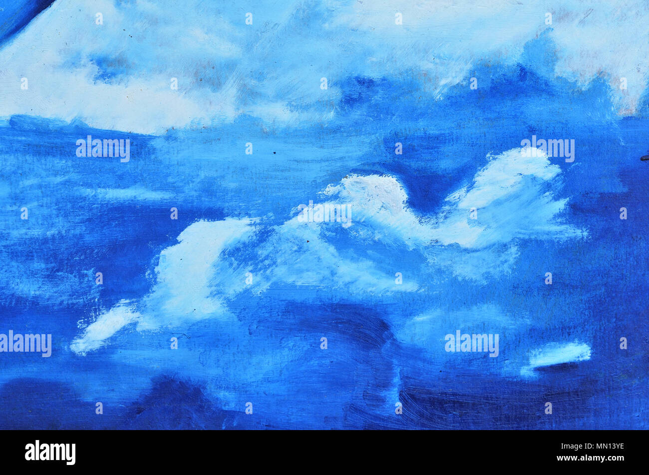White Clouds On Canvas Painted In Blue Watercolor Picture Texture