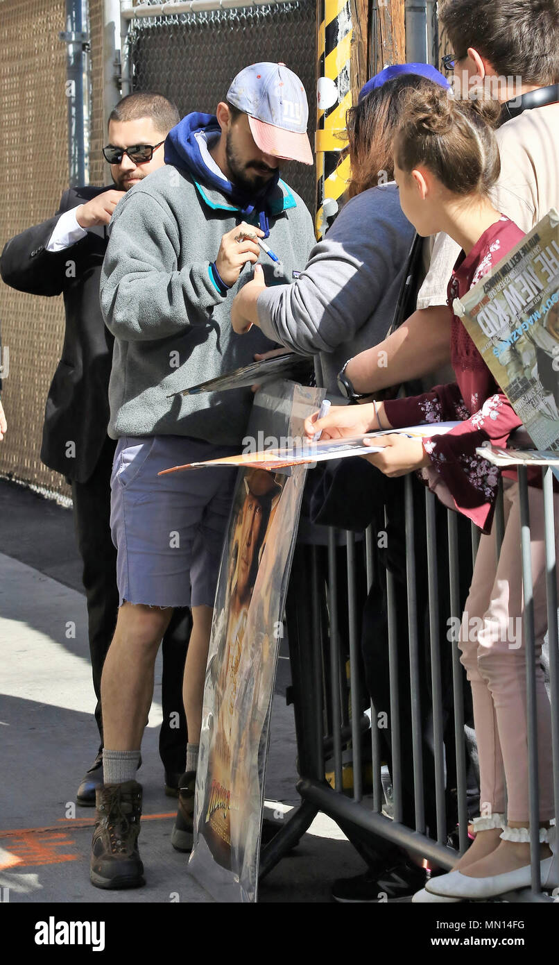 Celebrities arrive at the 'Jimmy Kimmel Live!' studios  Featuring: Shia Labeouf Where: Hollywood, California, United States When: 11 Apr 2018 Credit: WENN.com Stock Photo