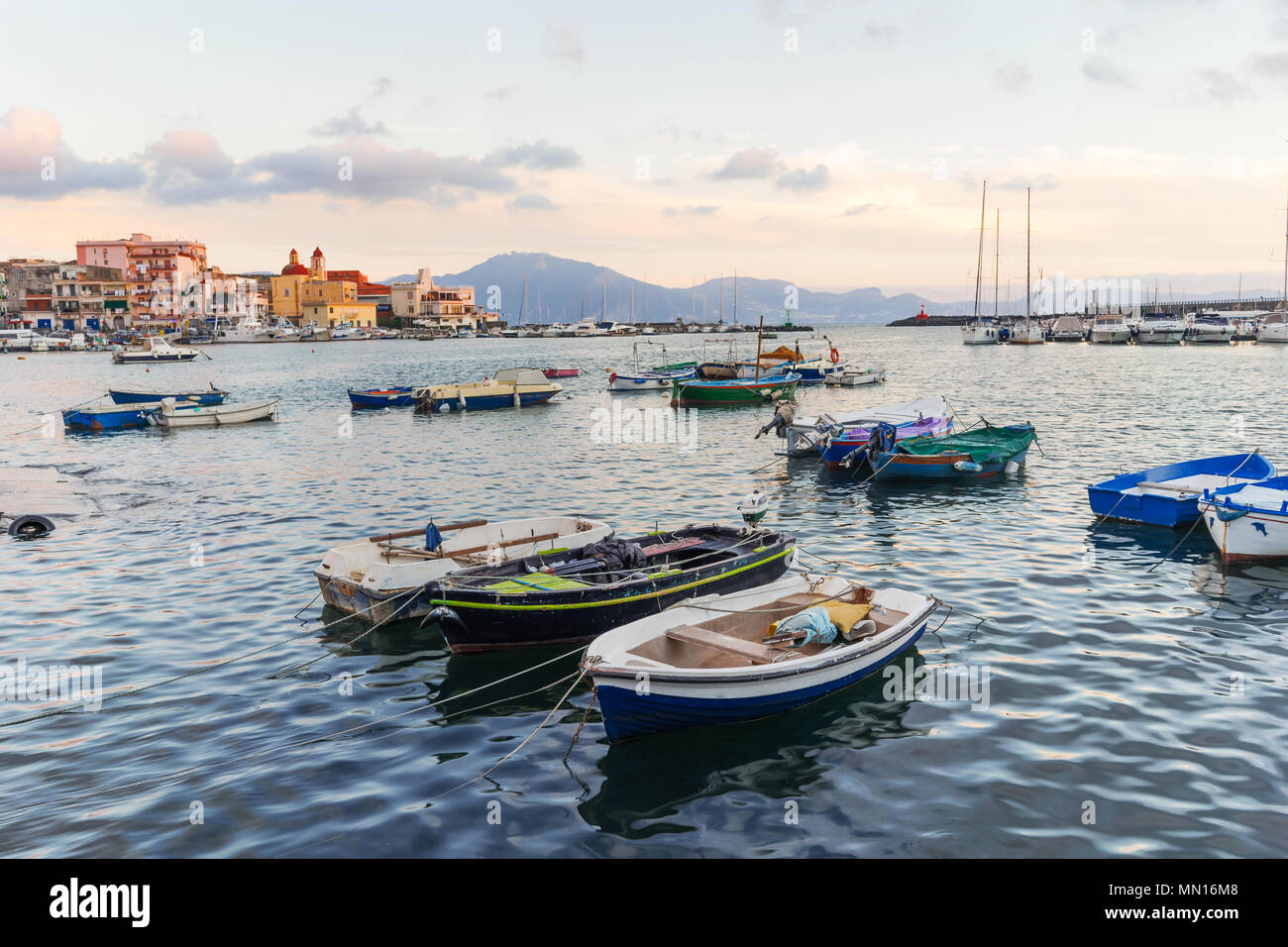 Fishermen boats in the port of Torre del Greco near Naples, Campania, Italy, Europe Stock Photo
