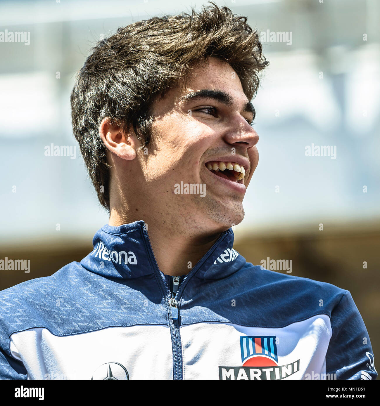 Barcelona, Spain. 13 May, 2018:  LANCE STROLL (CAN), Williams, is presented to the crowd prior the Spanish GP at Circuit de Barcelona - Catalunya Credit: Matthias Oesterle/Alamy Live News Stock Photo