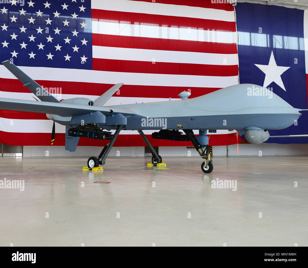 The 147th Attack Wing's first MQ9 Reaper is assembled, August 4, 2017