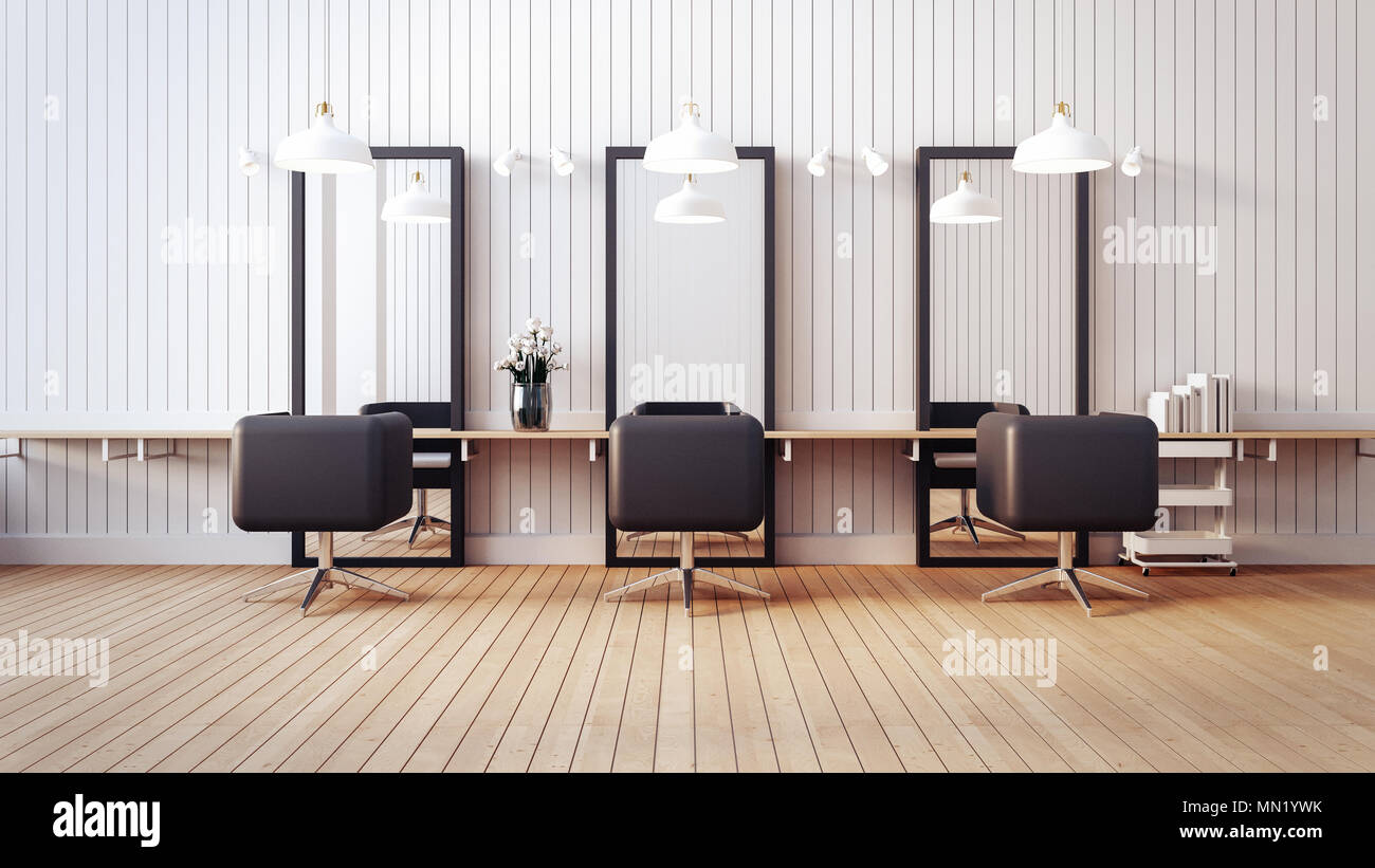 Modern & living salon interior / 3D render image Stock Photo