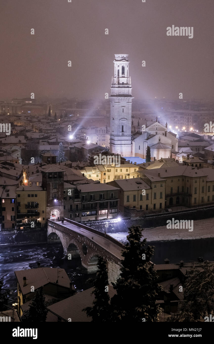 Verona under snow 2 Stock Photo - Alamy