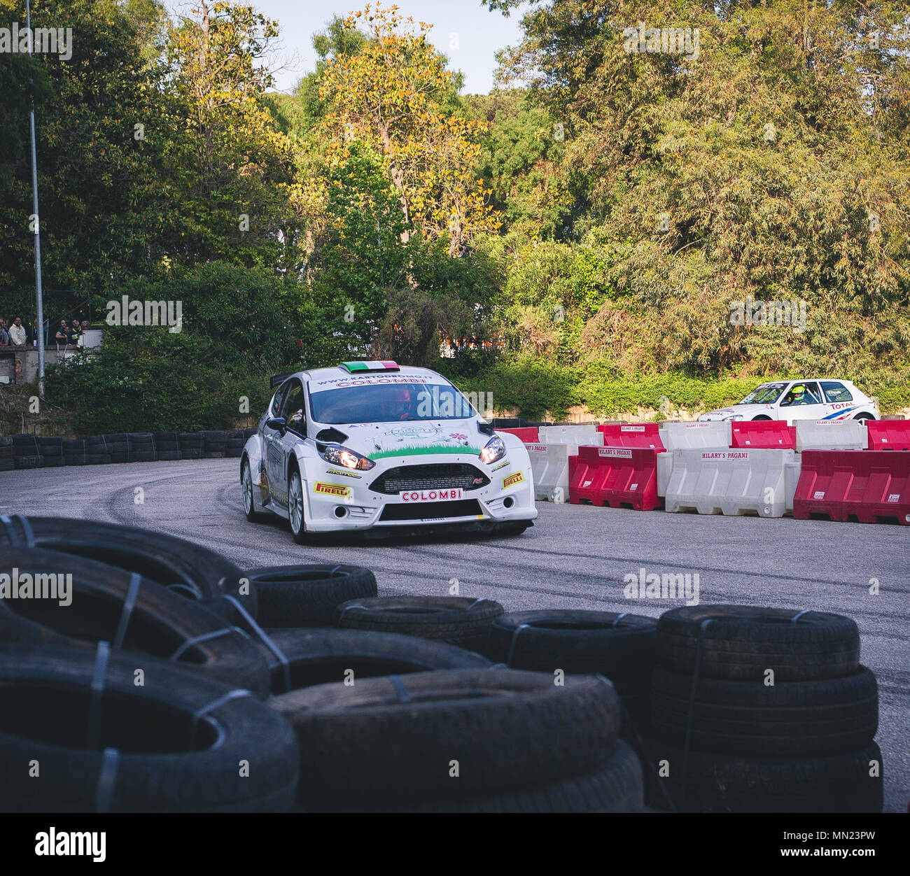 Racing rally cars during the Motor Experience, Naples International
