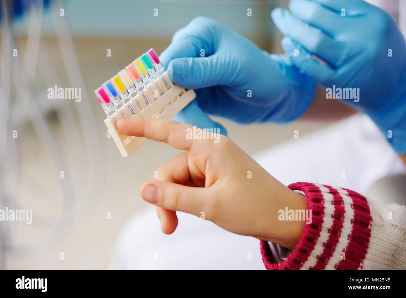 colored dental fillings for children Stock Photo Alamy