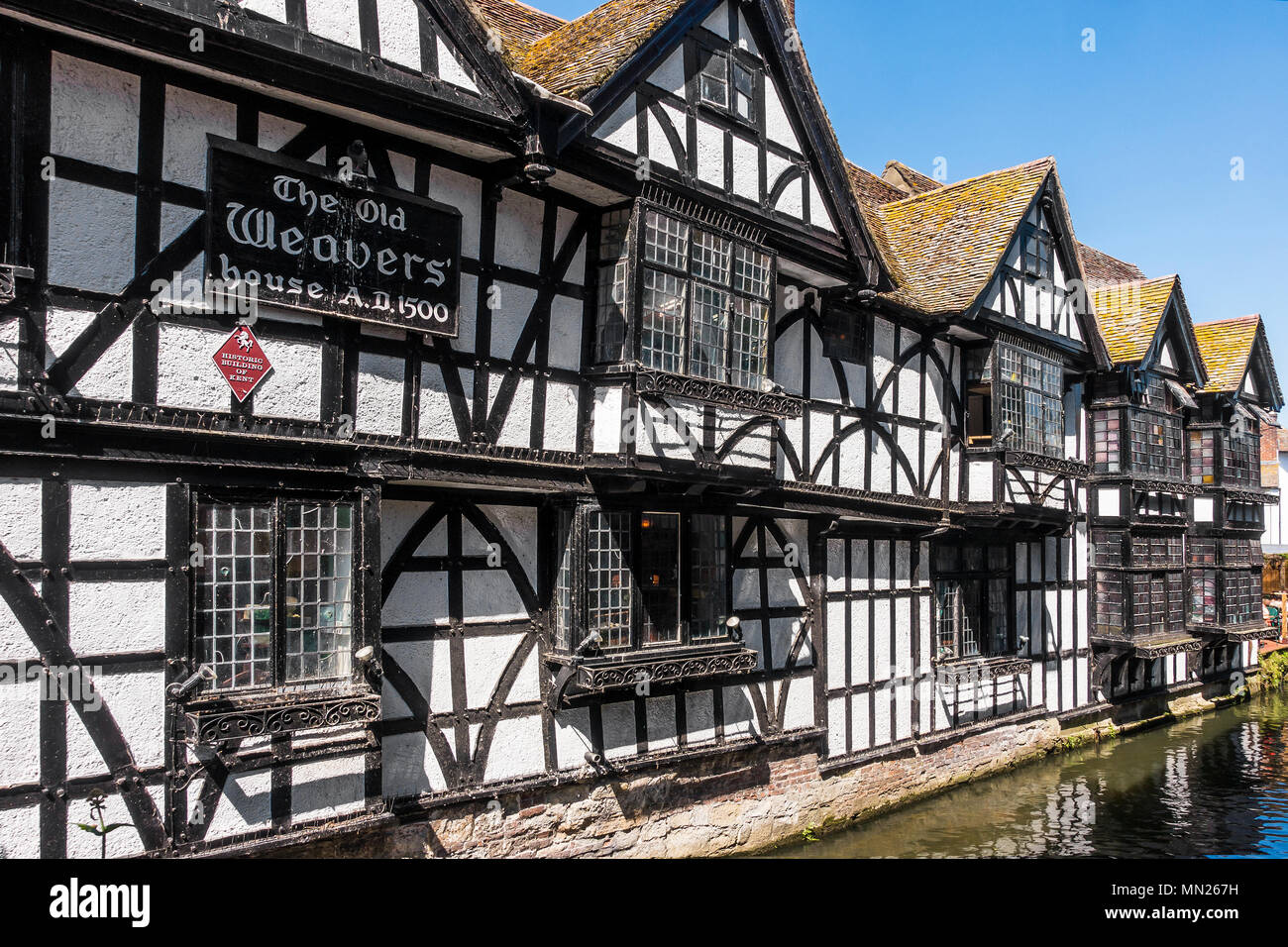 The Old Weavers House,Historic Building of Kent,Kings Bridge,St Peters Street,Canterbury,Kent,England,UK Stock Photo