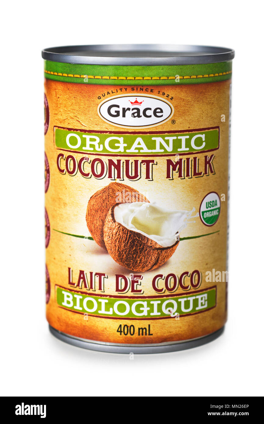 Coconut Milk, Can of Organic Coconut Milk, Tin Stock Photo Alamy