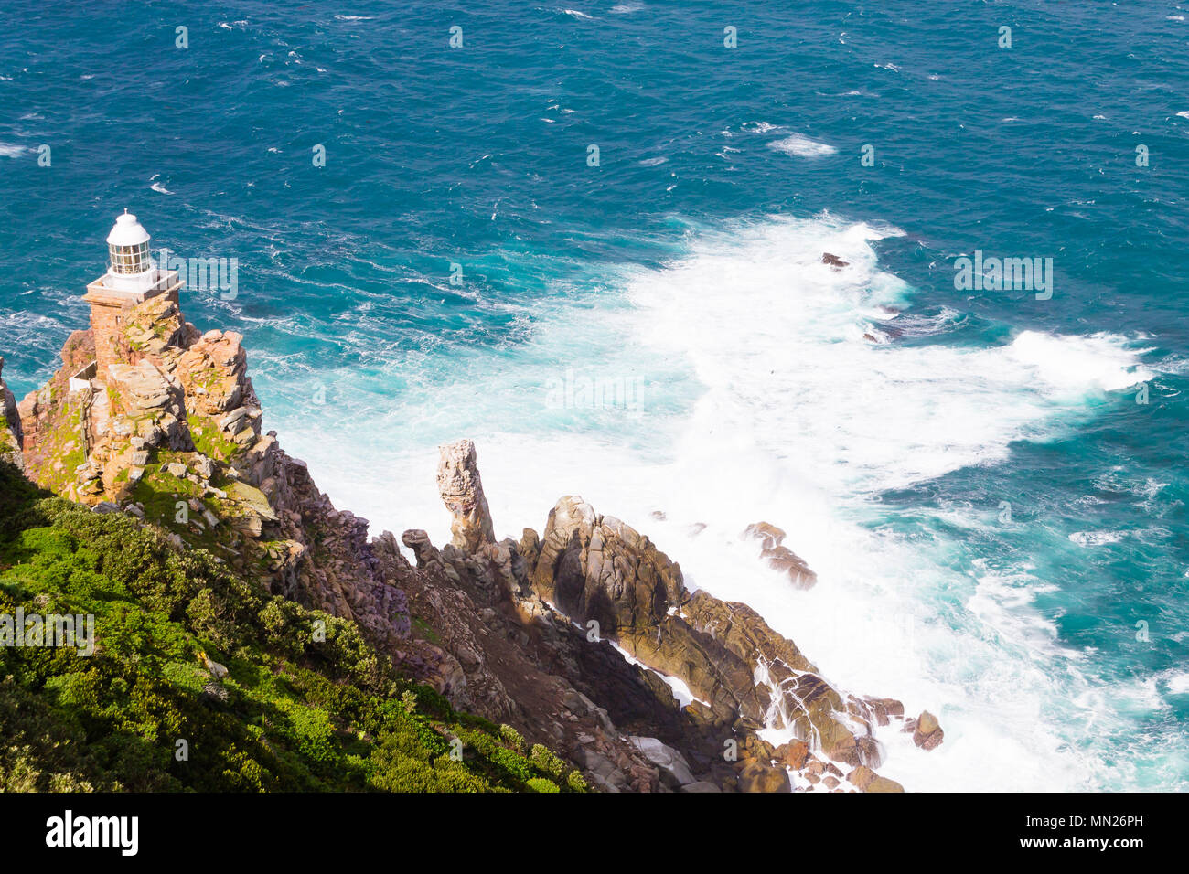 View of Cape Point lighthouse South Africa. African landmark