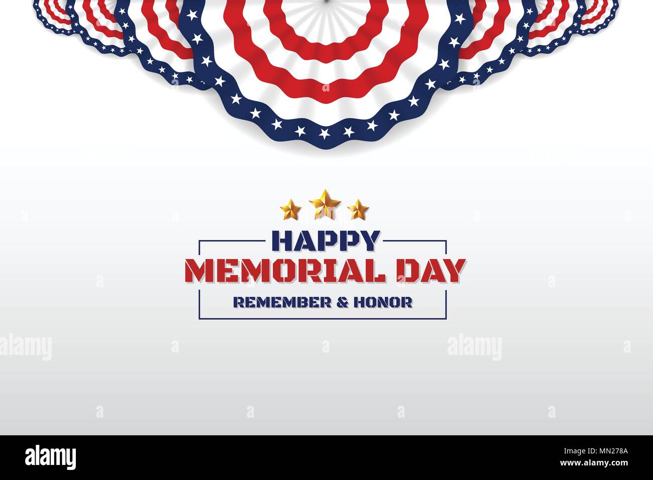 Happy Memorial Day Background Design With USA Circle Flag. Vector ...