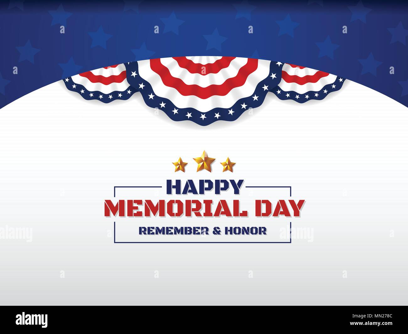 Happy Memorial Day Background Design With USA Circle Flag. Vector ...