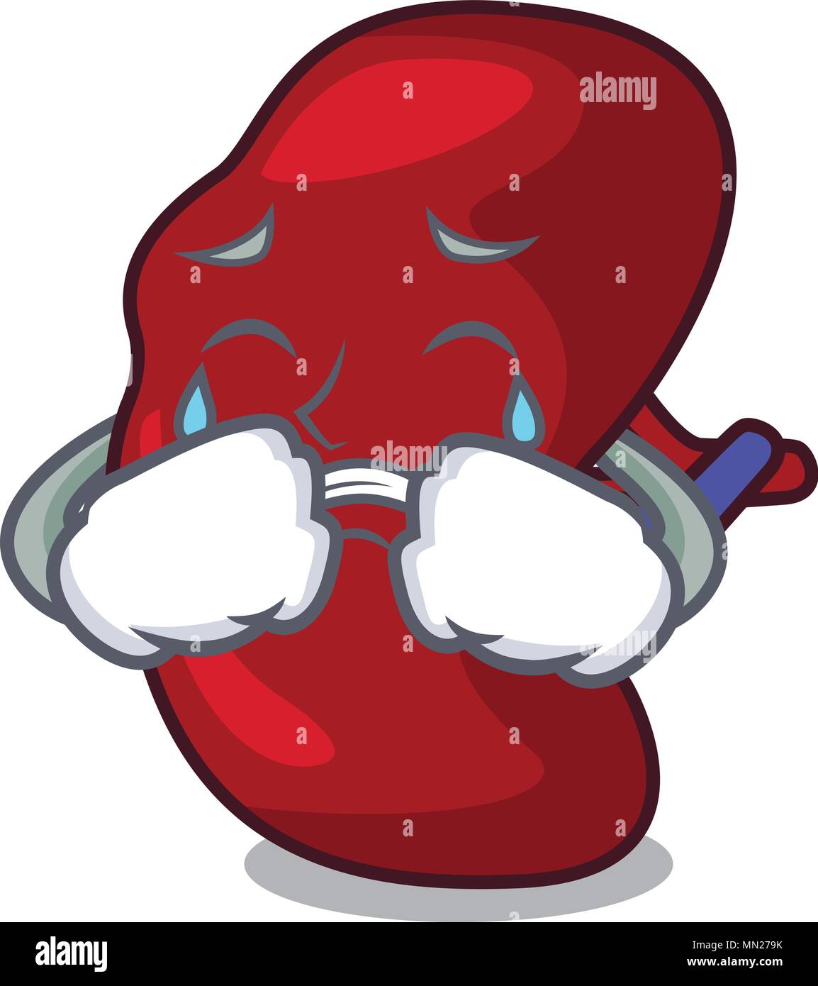 Crying spleen mascot cartoon style Stock Vector Image & Art - Alamy