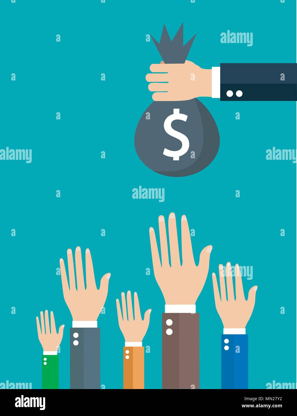businessman holding money bag vector Stock Vector Image & Art - Alamy