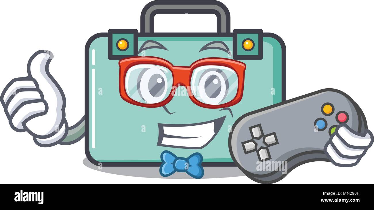 Gamer Suitcase Mascot Cartoon Style Stock Vector Image And Art Alamy