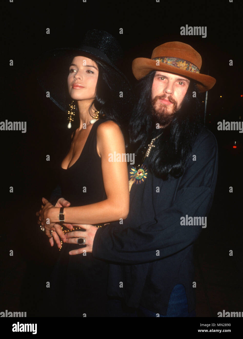 LOS ANGELES, CA - JULY 26: (L-R) Heatherlyn Campbell and musician/singer Ian Astbury of The Cult attend Was (Not Was) Band's concert at Club Mayan on July 26, 1990 in Los Angeles, California. Photo by Barry King/Alamy Stock Photo Stock Photo