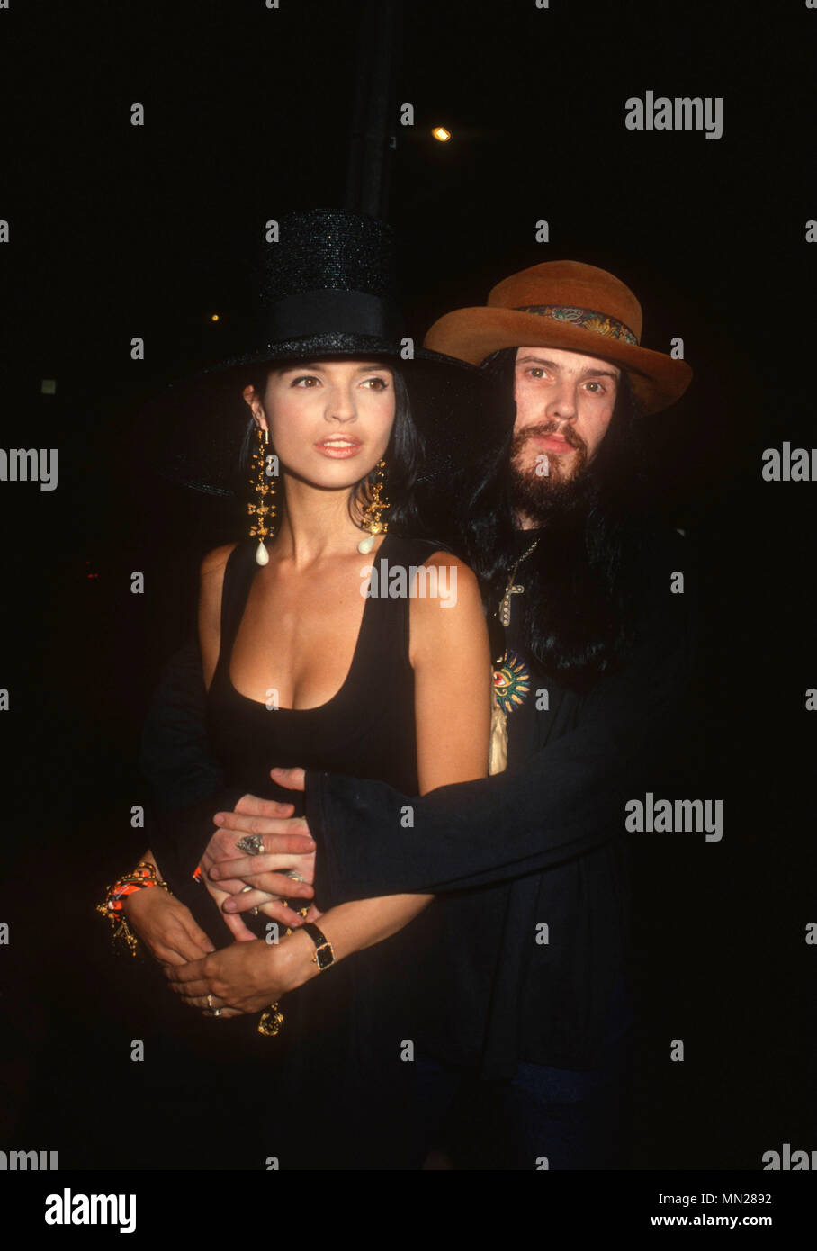 LOS ANGELES, CA - JULY 26: (L-R) Heatherlyn Campbell and musician/singer Ian Astbury of The Cult attend Was (Not Was) Band's concert at Club Mayan on July 26, 1990 in Los Angeles, California. Photo by Barry King/Alamy Stock Photo Stock Photo