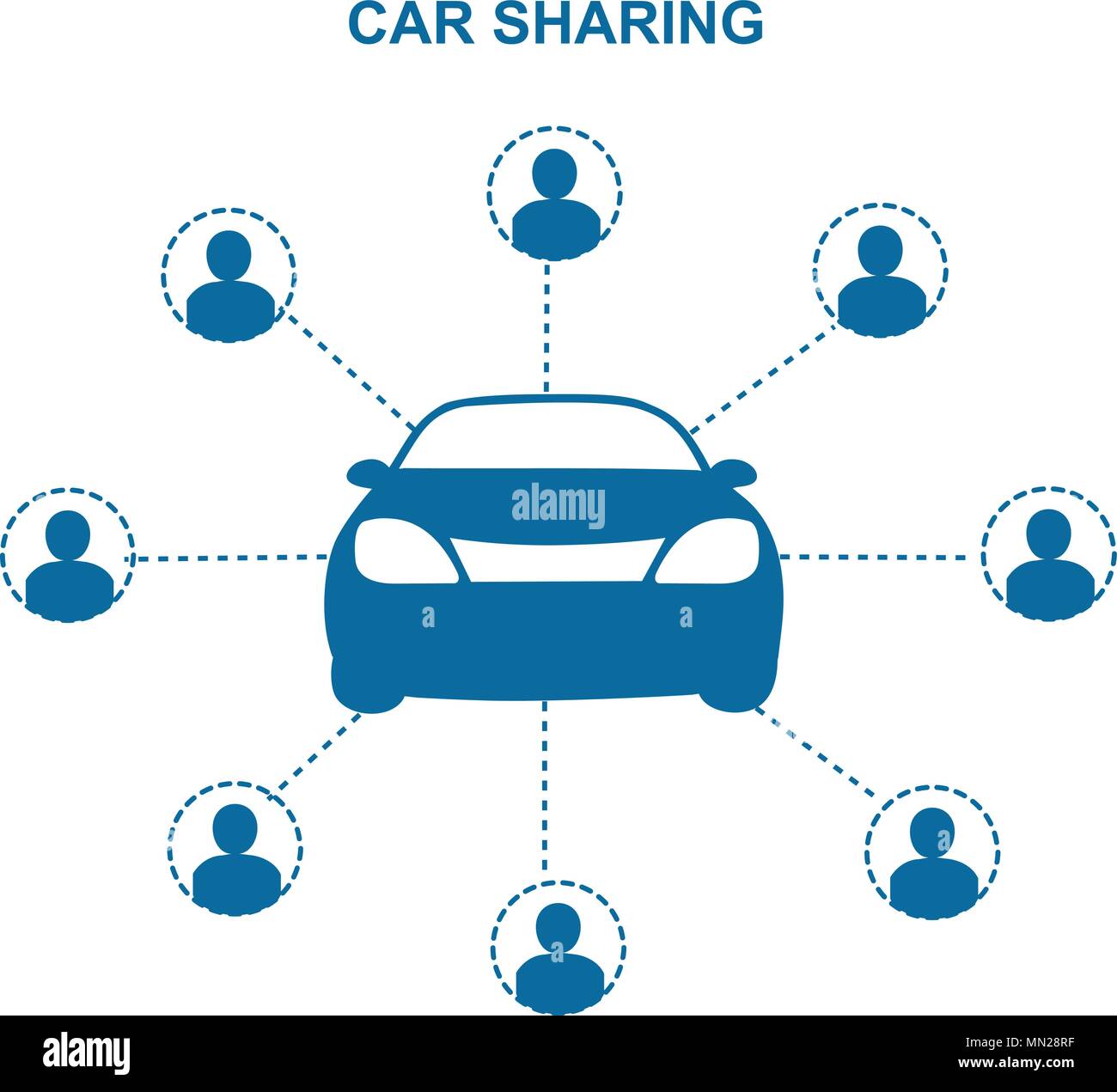 Car Sharing Concept.Social travel concept.Car share with group of people Stock Vector