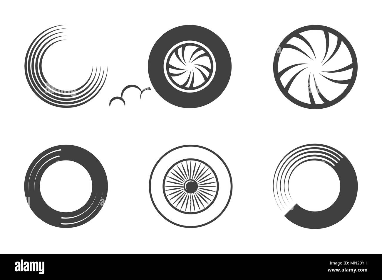 Wheel car icon set isolated on white. Vector illustration Stock Vector ...