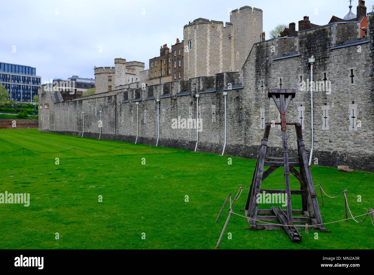 The Tower of London outer walls and Moat Stock Photo Alamy